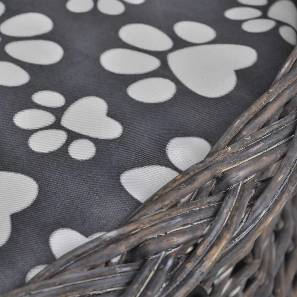 Tiragraffi/cuccia con cuscino in salice grigio 02_0022786