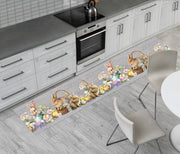 Tappeto Pasqua Passatoia Cucina Antiscivolo Sottolavello Disegno Basket Easter - 50x90 - Basket Easter