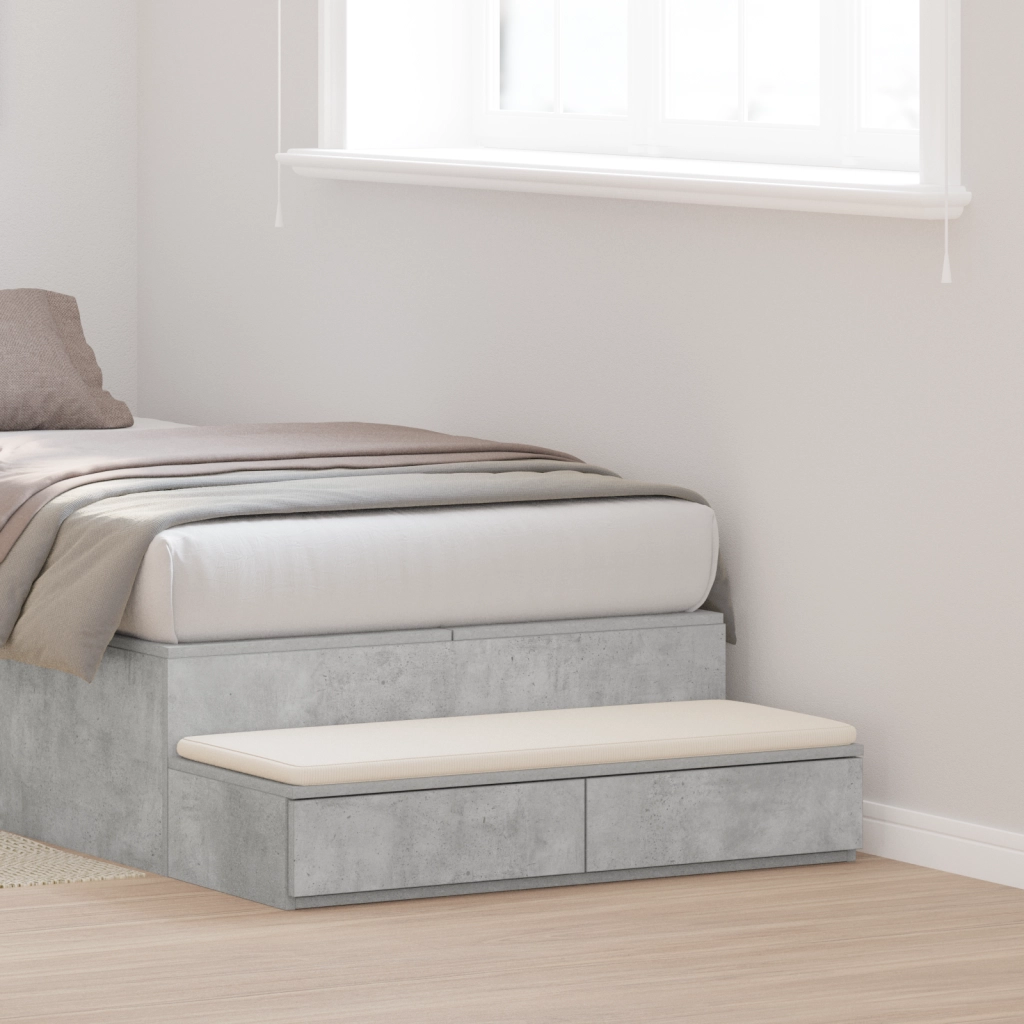 Cassetti per letto  grigio cemento 90x36,5x16,5 cm in legno ingegnerizzato