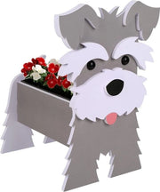 Vaso di fiori con carino cane - contenitore per piante per interni ed esterni - decorazione giardino - schnauzer.