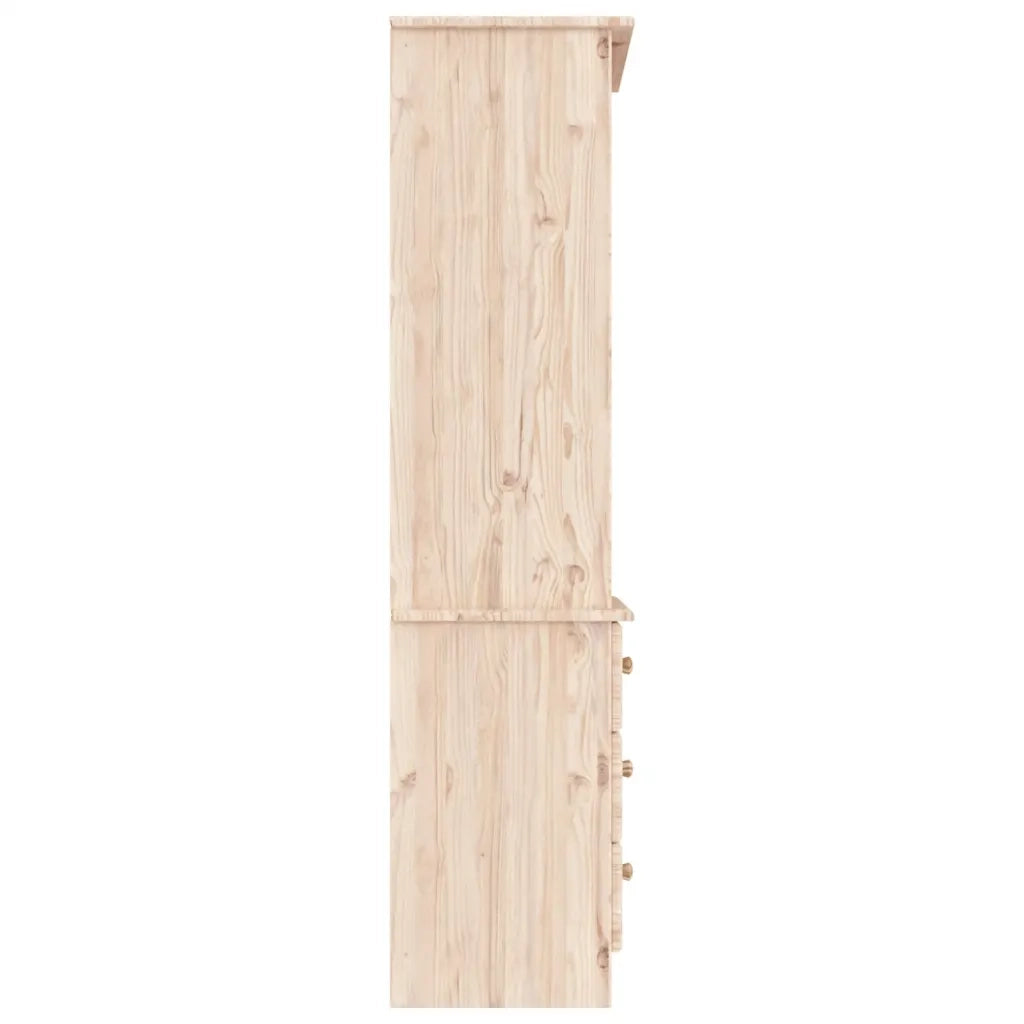 Libreria con Cassetti ALTA 60x35x142 cm Legno Massello di Pino 353951