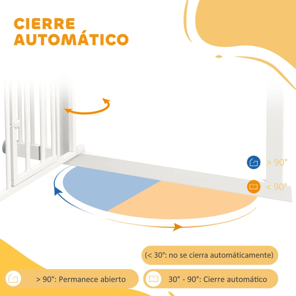 Cancelletto di Sicurezza per Cani 74-100 cm ¨C Xylo ¨C Montaggio a Pressione Bianco