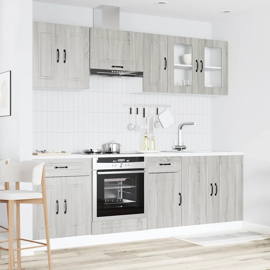 Set Mobili da Cucina 8 pz Kalmar Grigio Sonoma in Truciolato 3314827