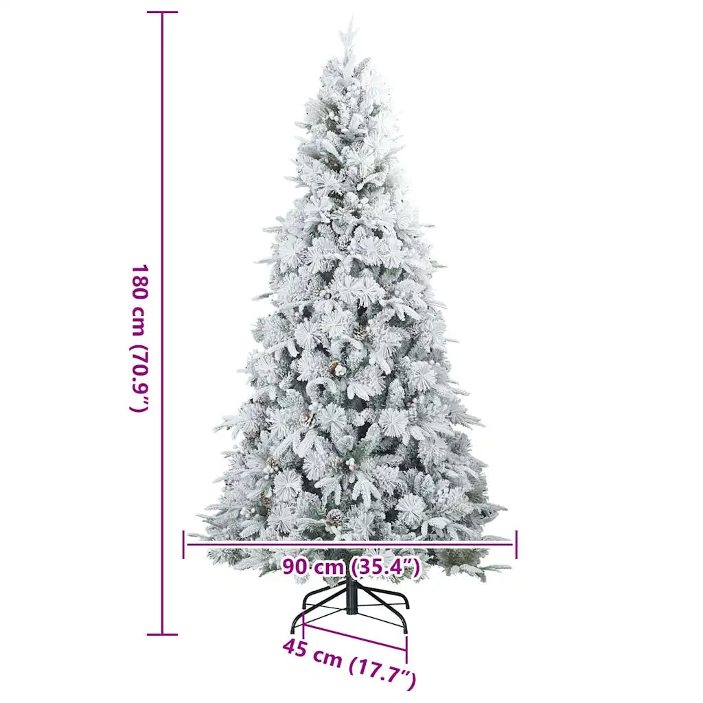 Albero di Natale | Decorazioni natalizie Artificiale Snodato Foderato di Neve Bianco