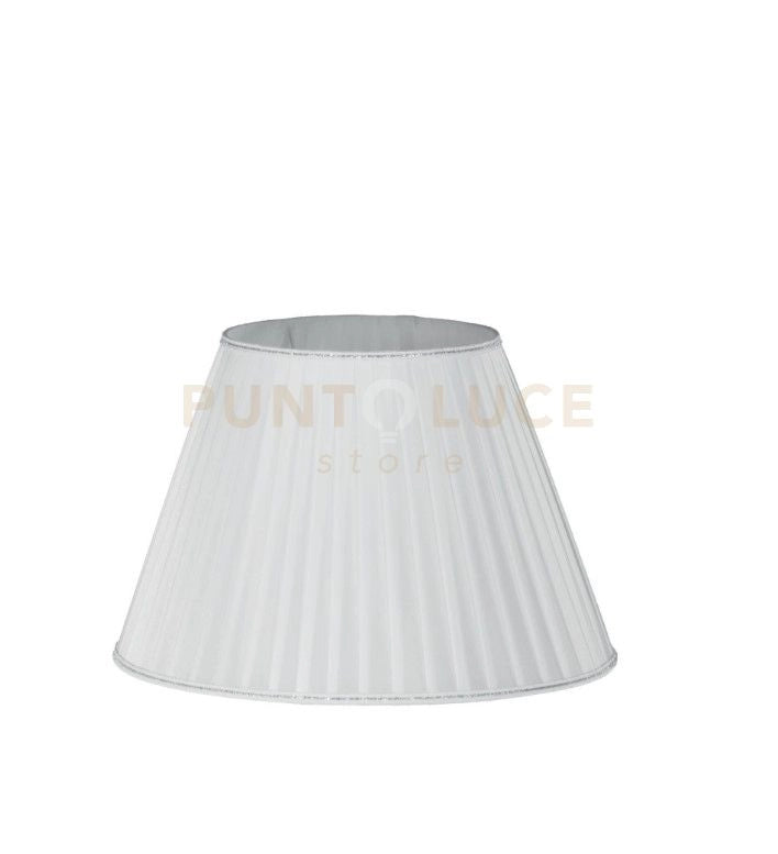 TC 4036 PARALUME DM.40CM BIANCO E ARGENTO ATTACCO E27 PLISSE'