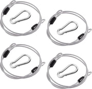 Cavo di sicurezza in acciaio inossidabile adattabile a 4 pezzi, lunghezza 1m, spessore 3mm, con ganci di carabiner - Adatto per mobili da giardino, biciclette, motociclette