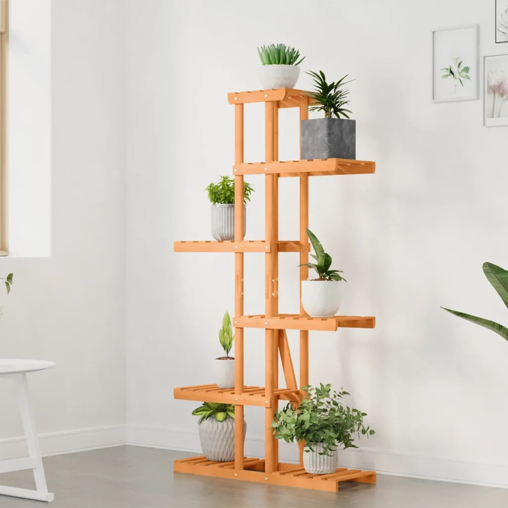 Portafiori-Supporto per Piante-Rastrelliera per Fiori 75x25x140,5 cm in Legno Massello di Abete 416798