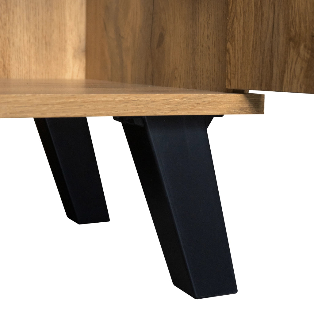 Credenza con 4 ante e ripiani regolabili, motivo geometrico, per soggiorno, sala da pranzo e camera