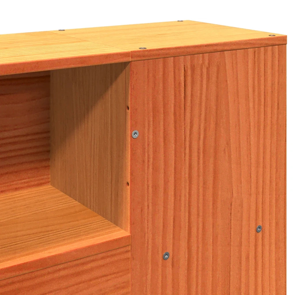 Letto Libreria senza Materasso Marrone Cera 160x200 cm in Pino 3323178