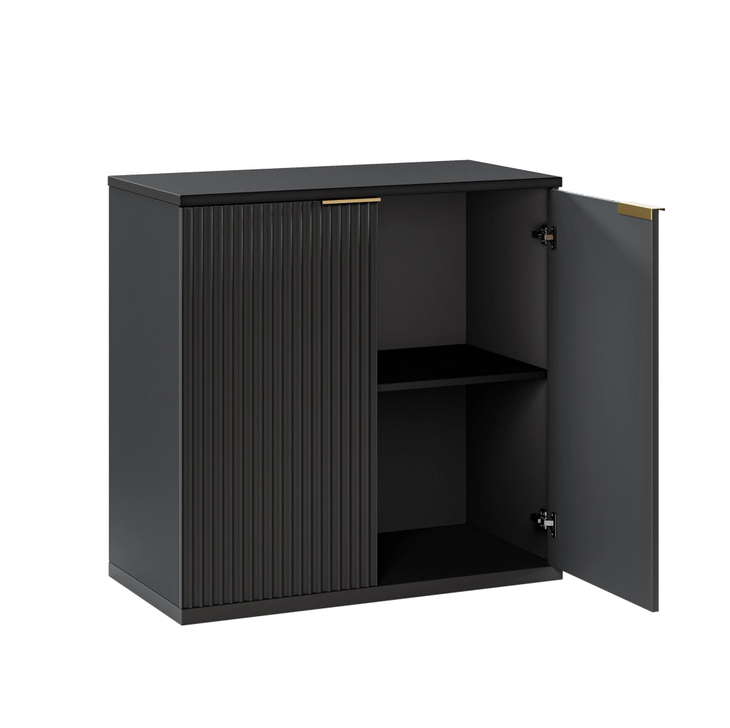 Sideboard a 2 ante in MDF; nero; 80x40x80 cm