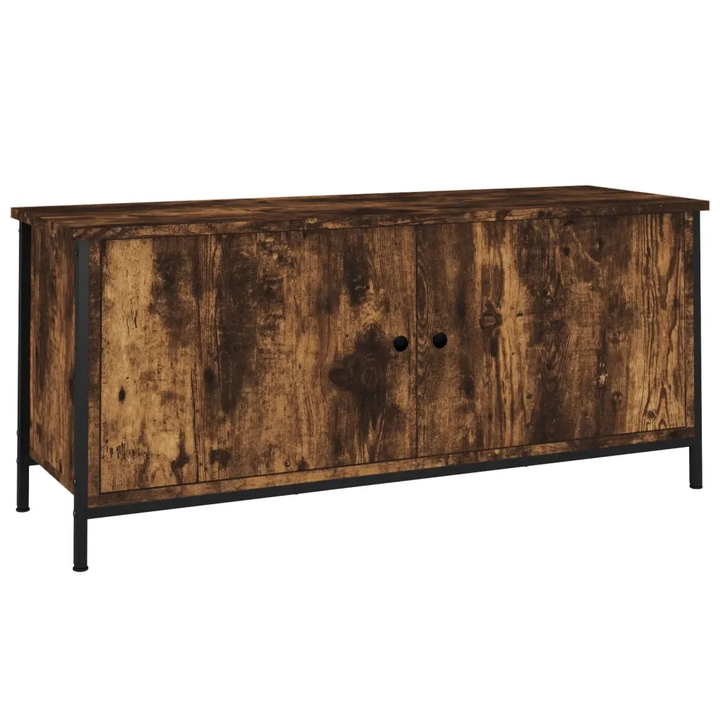 Mobile TV | Armadietto TV | Mobile Porta TV con Ante Rovere Fumo 102x35x45 cm Legno Multistrato