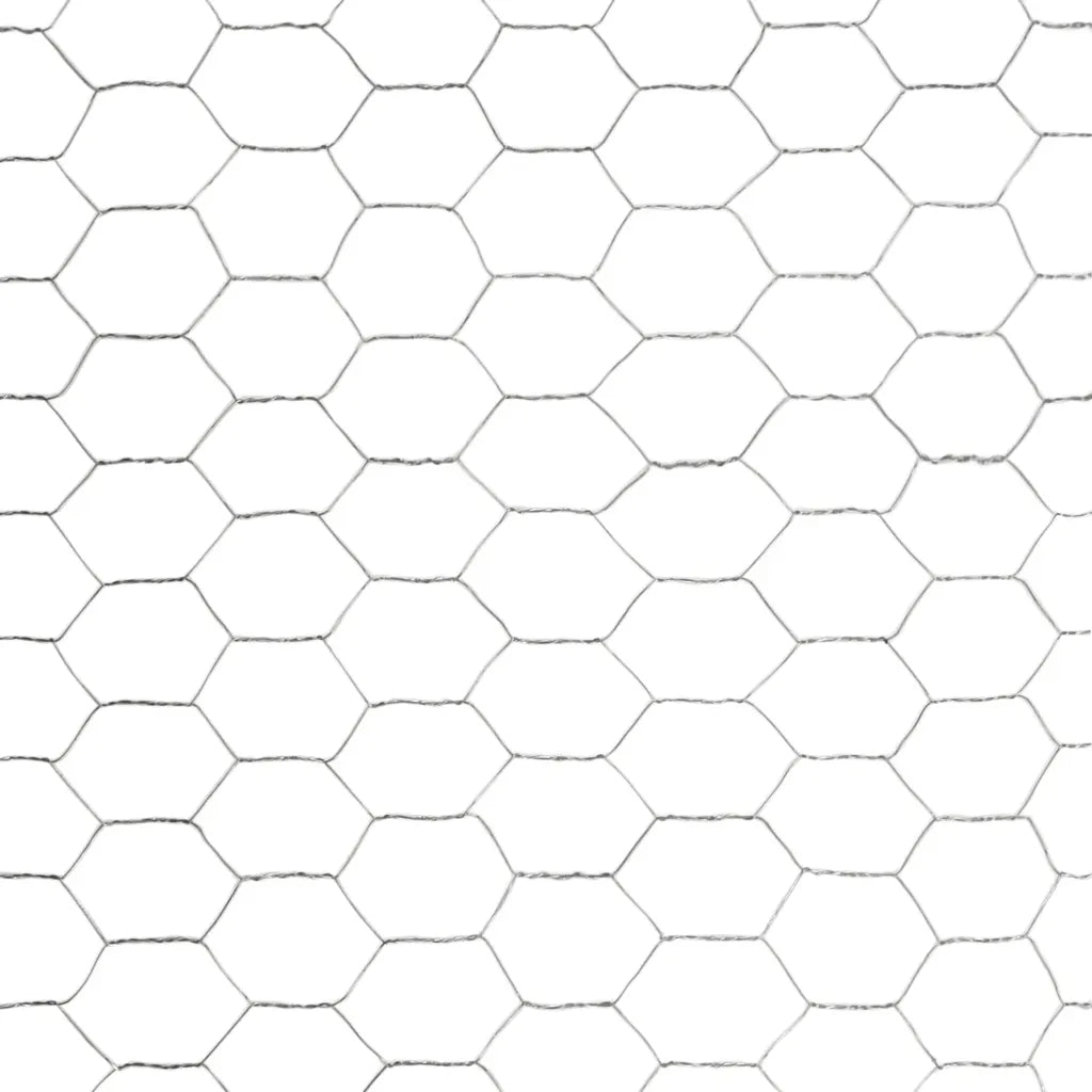 Recinzione in Rete per Pollaio Acciaio Zincato 25x1,5 m Argento cod mxl 55378