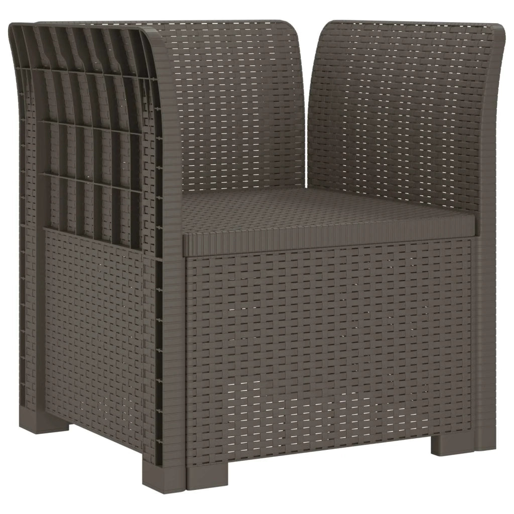 Poltrona a 1 Posto con Cuscini Aspetto Rattan PP Grigio Chiaro 8011881