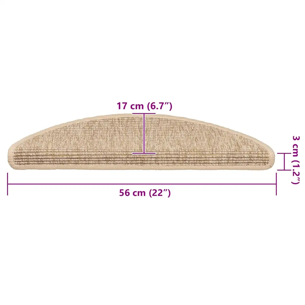 Tappetini per scale 15 pz 56x17x3 cm Beige chiaro Semicircolari 326897