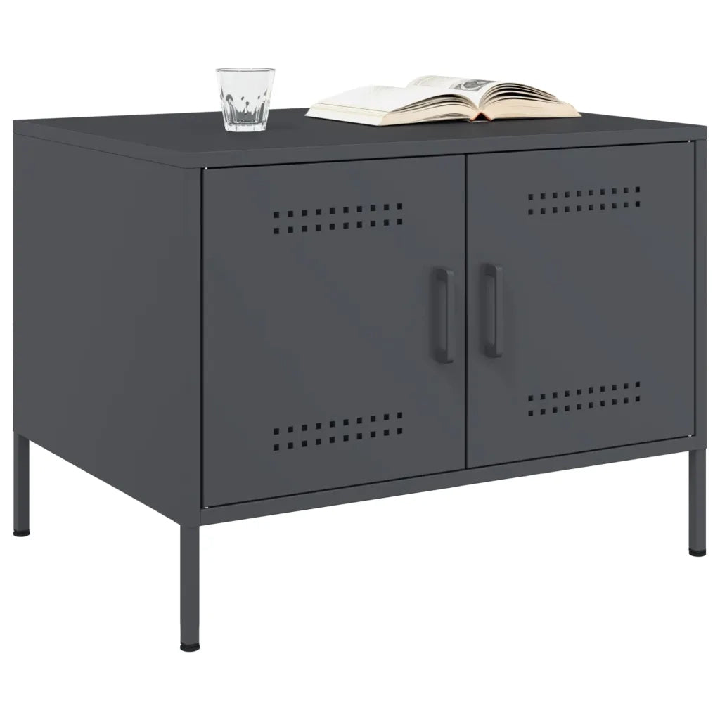 Tavolino da salotto | Tavolino da caff¨¨ | Tavolino da Soggiorno Antracite 68x50x50,5 cm in Acciaio