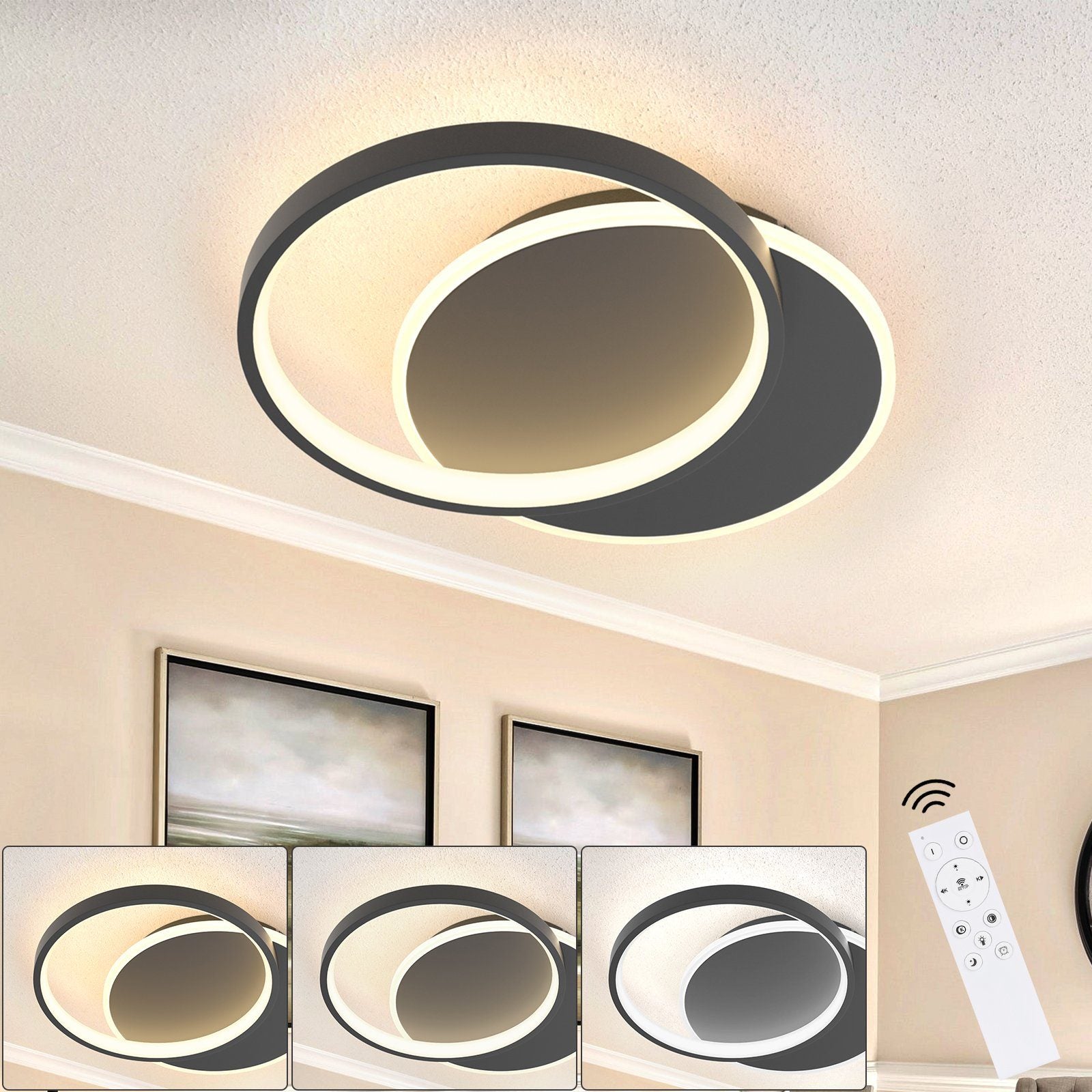 ZMH Lampada da soffitto a LED dimmerabile con telecomando per corridoio