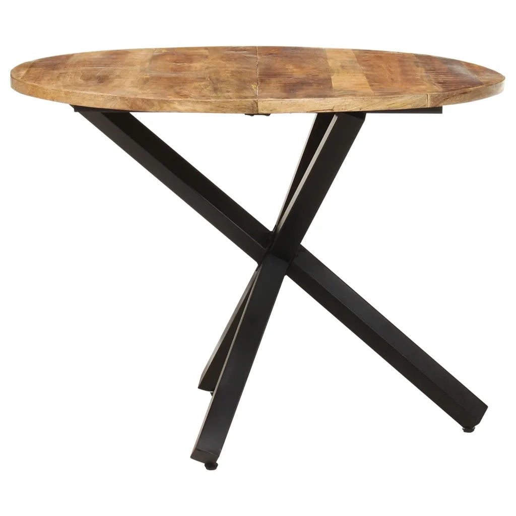 Tavolo da Pranzo Rotondo 100x100x75 cm Massello di Mango Grezzo 321681