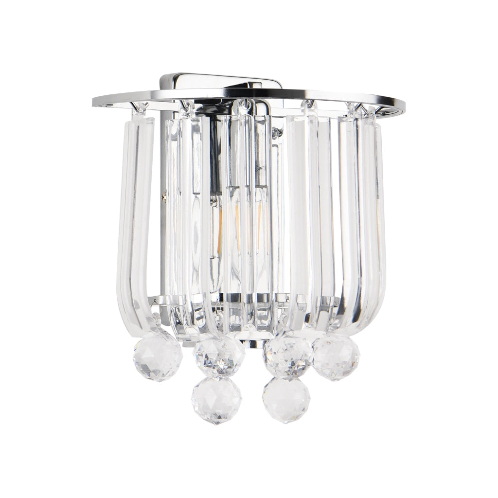 Set di 2 Lampade da Parete Alnwick con Sfere di Cristalli Artificiali - Color Cromo lux.pro