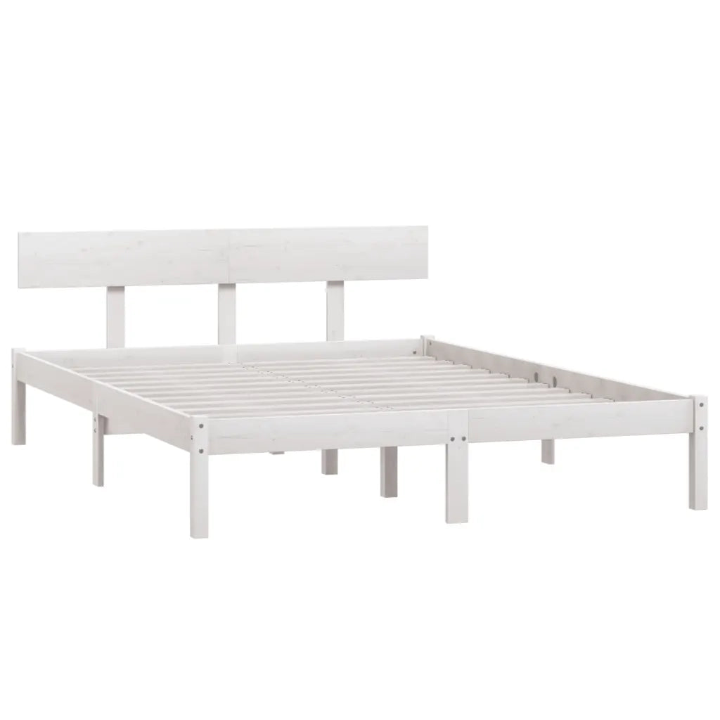 Giroletto-Struttura Letto in Legno Massello di Pino Bianco 160x200 cm