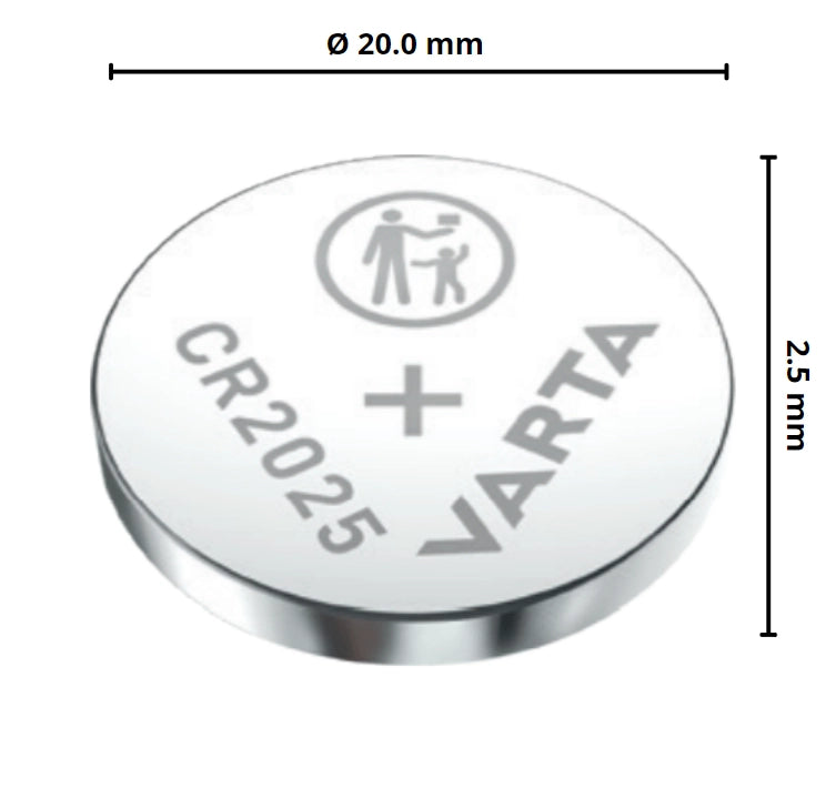 Varta batteria coin cr2025 litio blister 2 pezzi