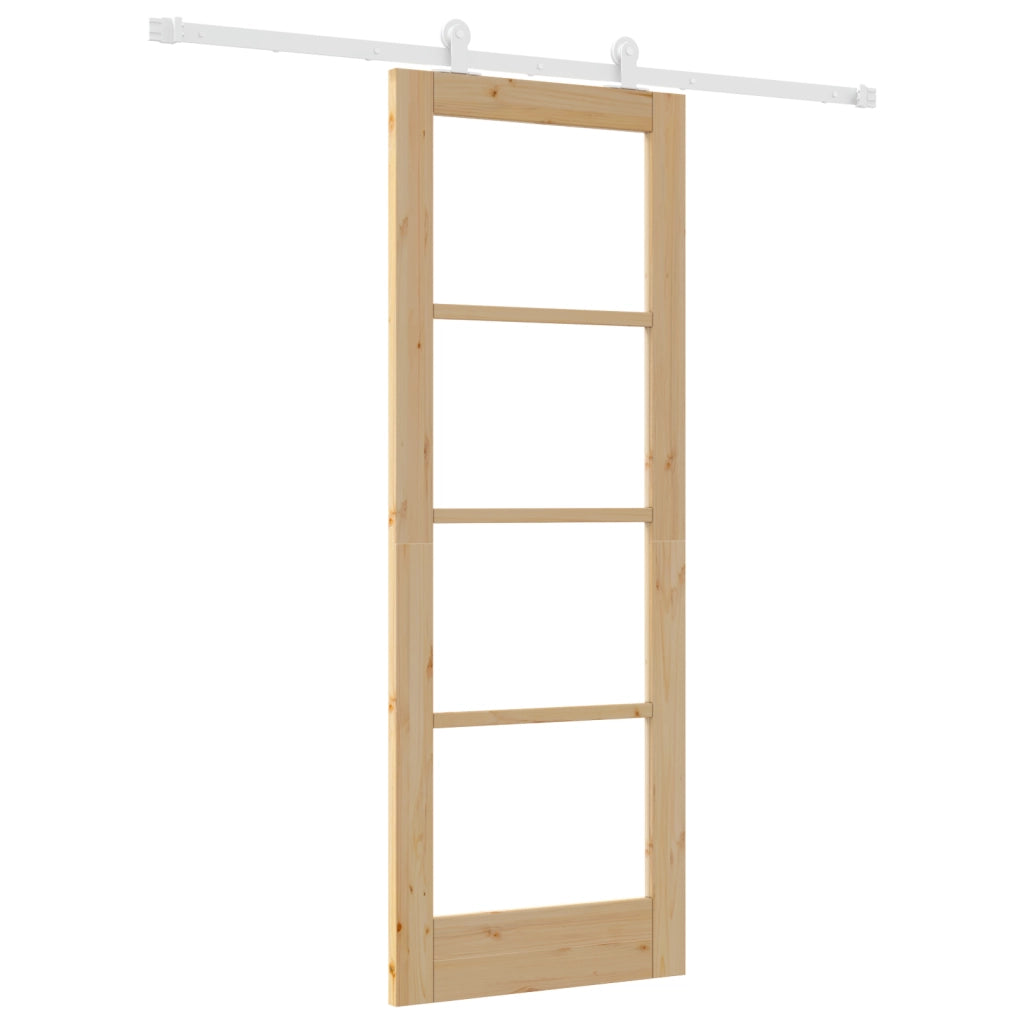 Porta scorrevole  con set di accessori 'ORKDAL'in legno massello e vetro