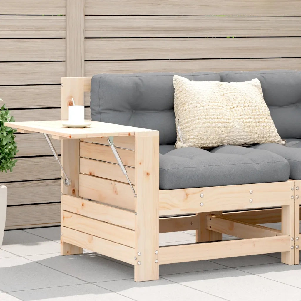 Divano Giardino Senza Braccioli con Cuscino Legno Massello Pino 844914