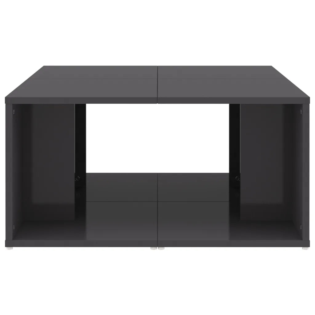 Tavolini Salotto 4pz Grigio Lucido 33x33x33cm Legno Multistrato 806821