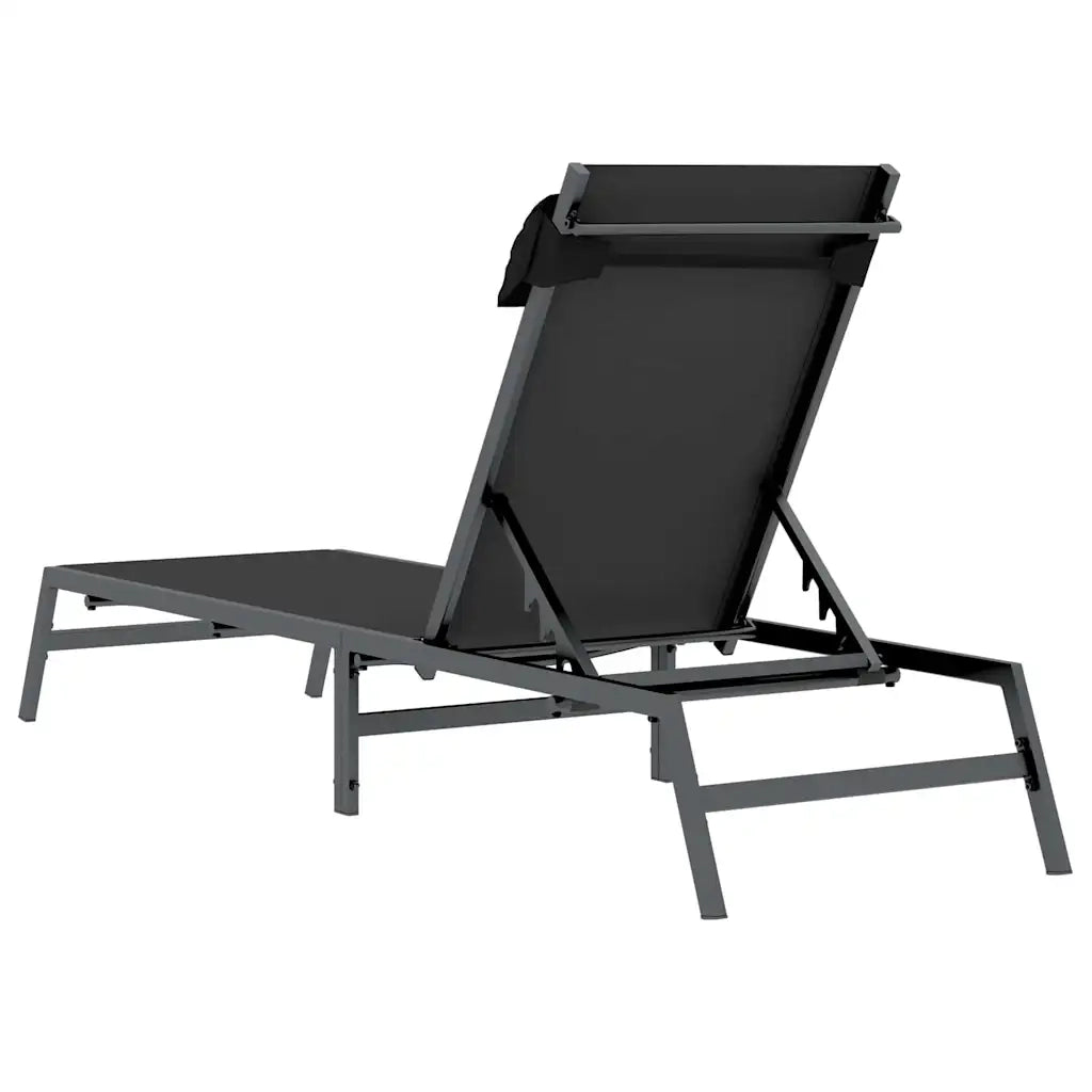 Lettino 1-persona Nero e antracite 197 x 54 x 86 cm Acciaio 42010348