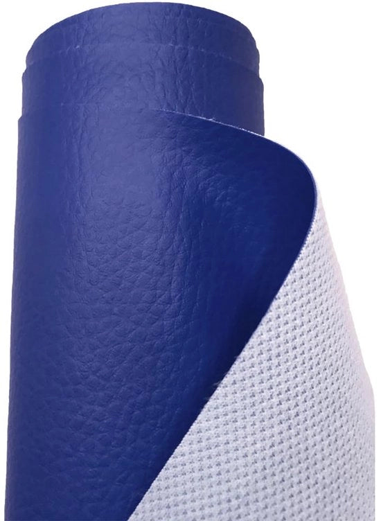 Tessuto imitazione pelle con struttura a corda, impermeabile, venduto per metro - 200 cm x 140 cm (azzurro regale)