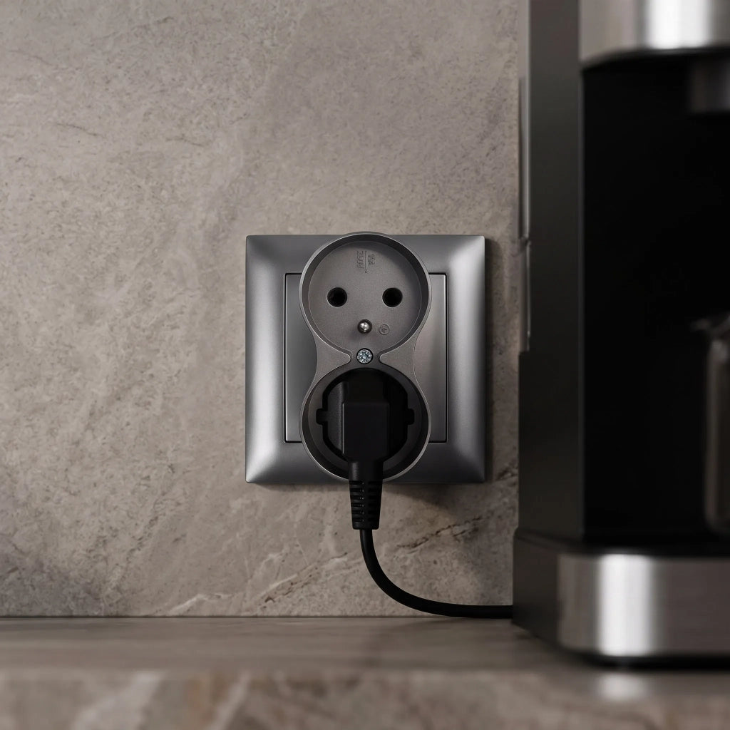 Presa Doppia Con Messa A Terra Oste Jnh002-g Grey