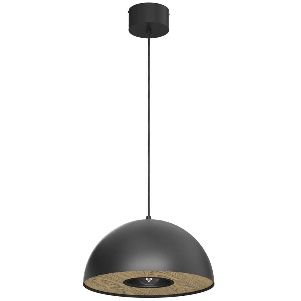 Lampada a sospensione nera metallo Ø35 Elgund E27 Luminex