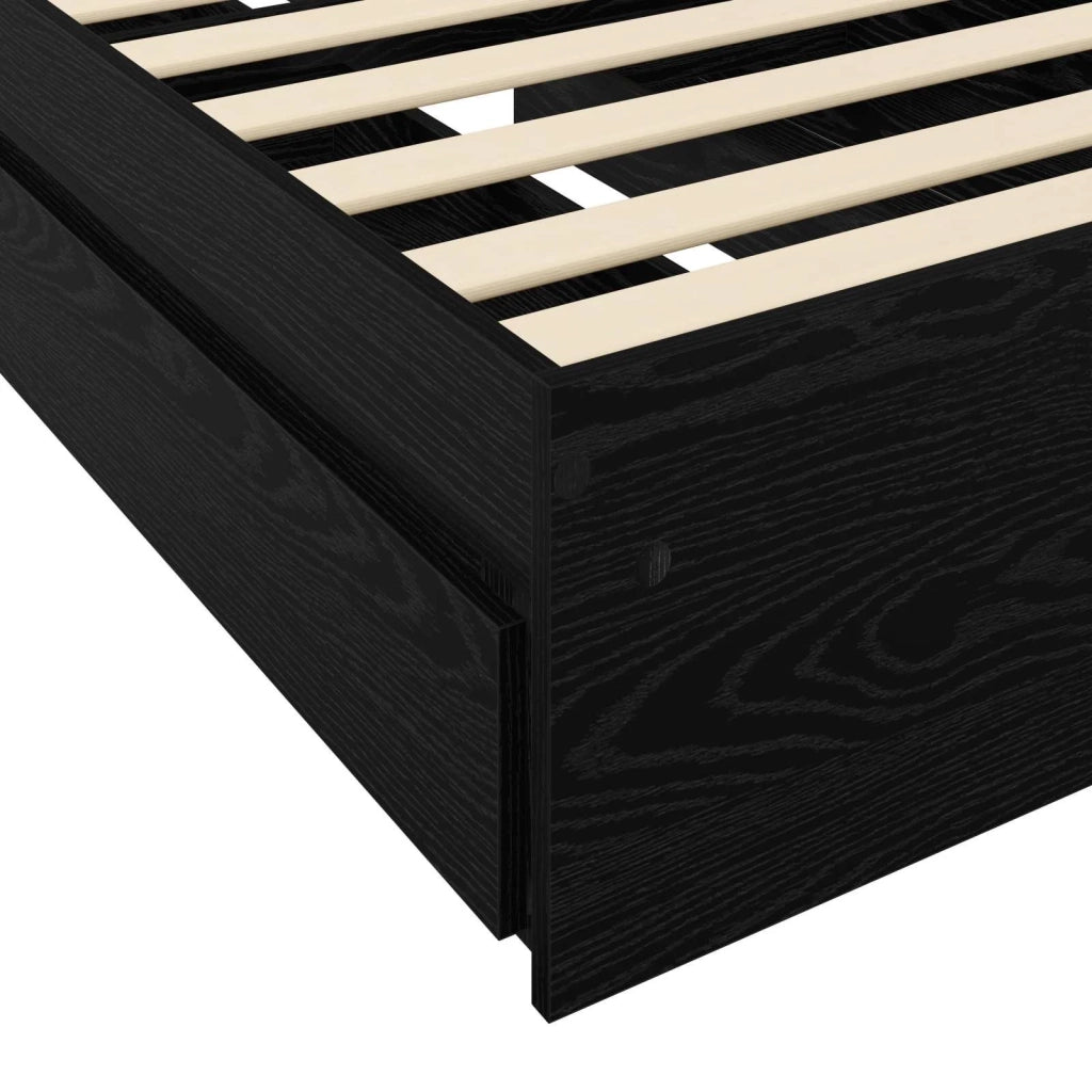 Telaio del letto con storage Rovere Nero 80 x 200 cm 3429595