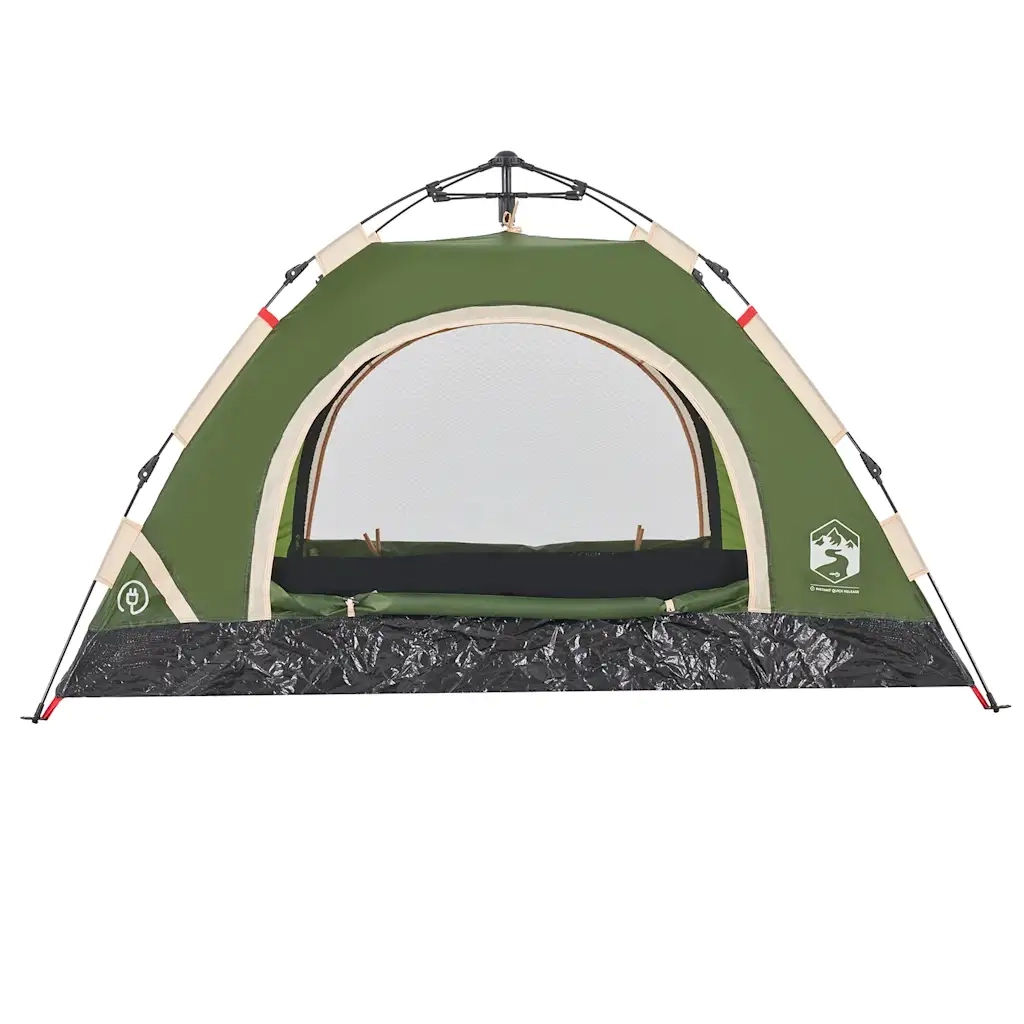 Tenda da Campeggio 2 Persone Verde a Rilascio Rapido