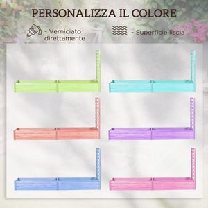 Orto in Cassetta Fioriera con Traliccio per Rampicanti e Fondo Aperto 230x60x110 cm in Legno