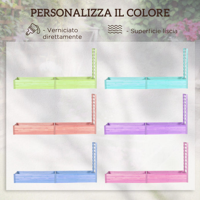 Orto in Cassetta Fioriera con Traliccio per Rampicanti e Fondo Aperto 230x60x110 cm in Legno