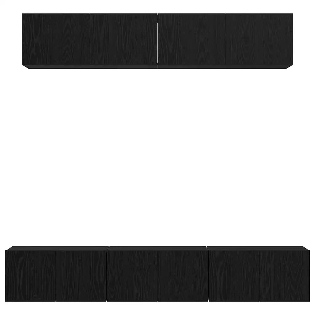 Set mobile TV 5 pcs Rovere Nero Legno multistrato 3393406