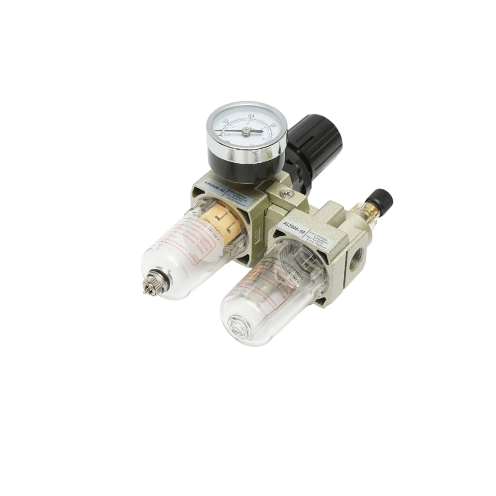 Filtro aria e lubrificatore con regolatore di pressione max. 1 MPa, attacco 1/4