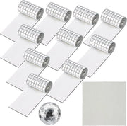 Mini Specchi Quadrati Autoadesivi per Mosaico 5mm - Kit Decorativo per Hobby - Incluso Asciugamano di Pulizia - Etichette Accessori in Argento