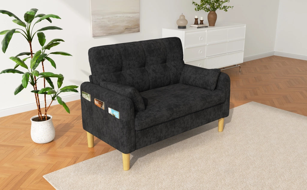 SOFA 2 posti 119x78x85 cm Grigio in Chenille