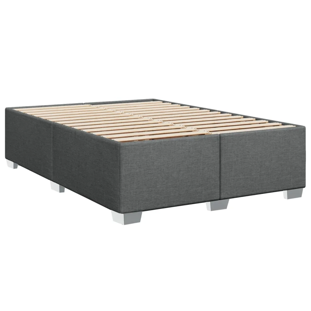 Giroletto a Molle con Materasso Grigio Scuro 140x190 cm Tessuto 3290484