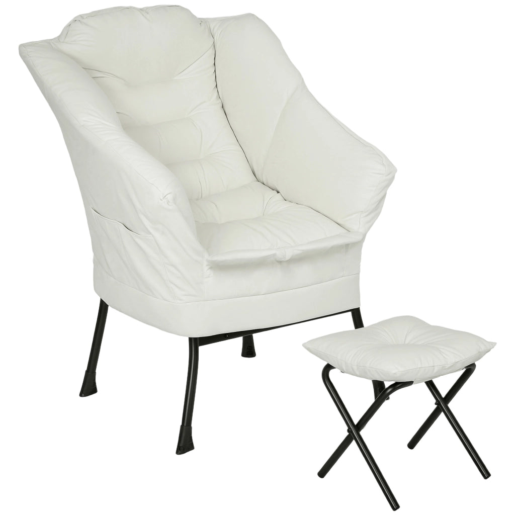 Poltrona Relax con Poggiapiedi ¨C Zephmum ¨C Crema