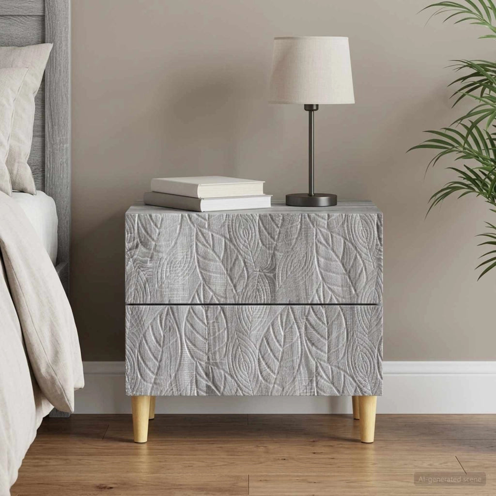 Comodino Sonoma grigio 62 x 34,5 x 48 cm Legno ingegnerizzato 895011