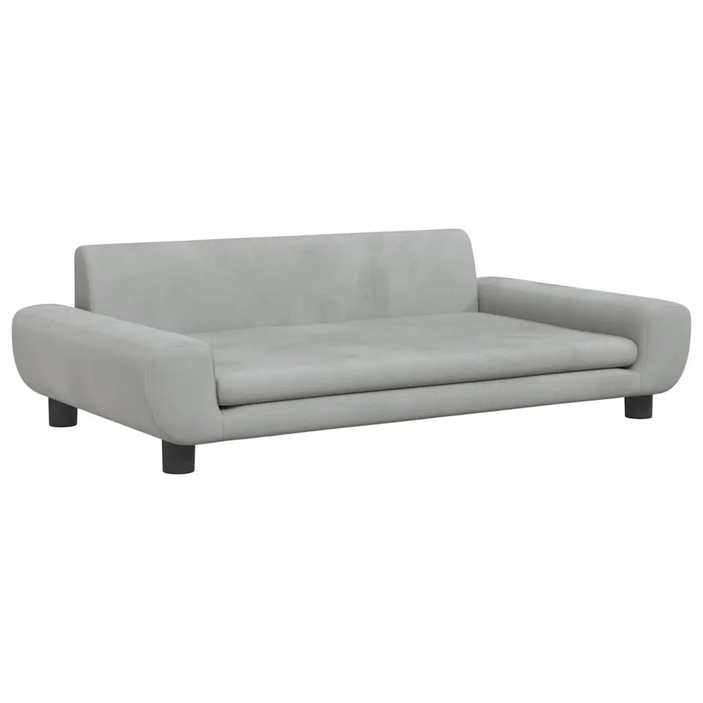 Divano per Bambini-Sofa-Divanetto Grigio Chiaro 100x54x33 cm in Velluto