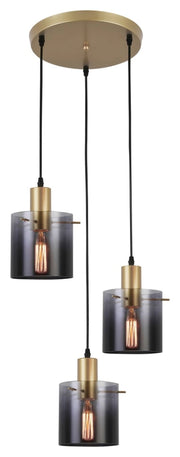 Lampadario Rabalux Donati 3xE27 oro vetro fumé Ø41cm