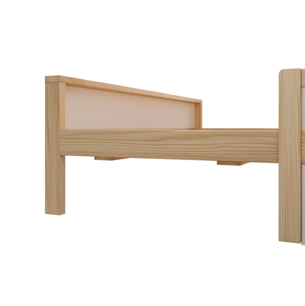 Letto per bambini 90x200 cm con testiera gatto LED e cassetto contenitore