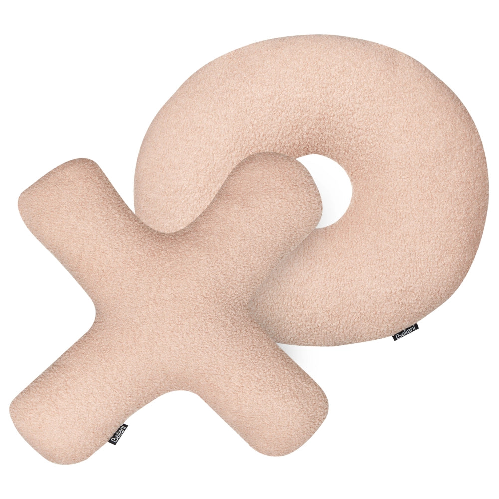 Set di 2 cuscini in tessuto decorazione tessile rosa a forma delle lettere XO divano soggiorno camera da letto