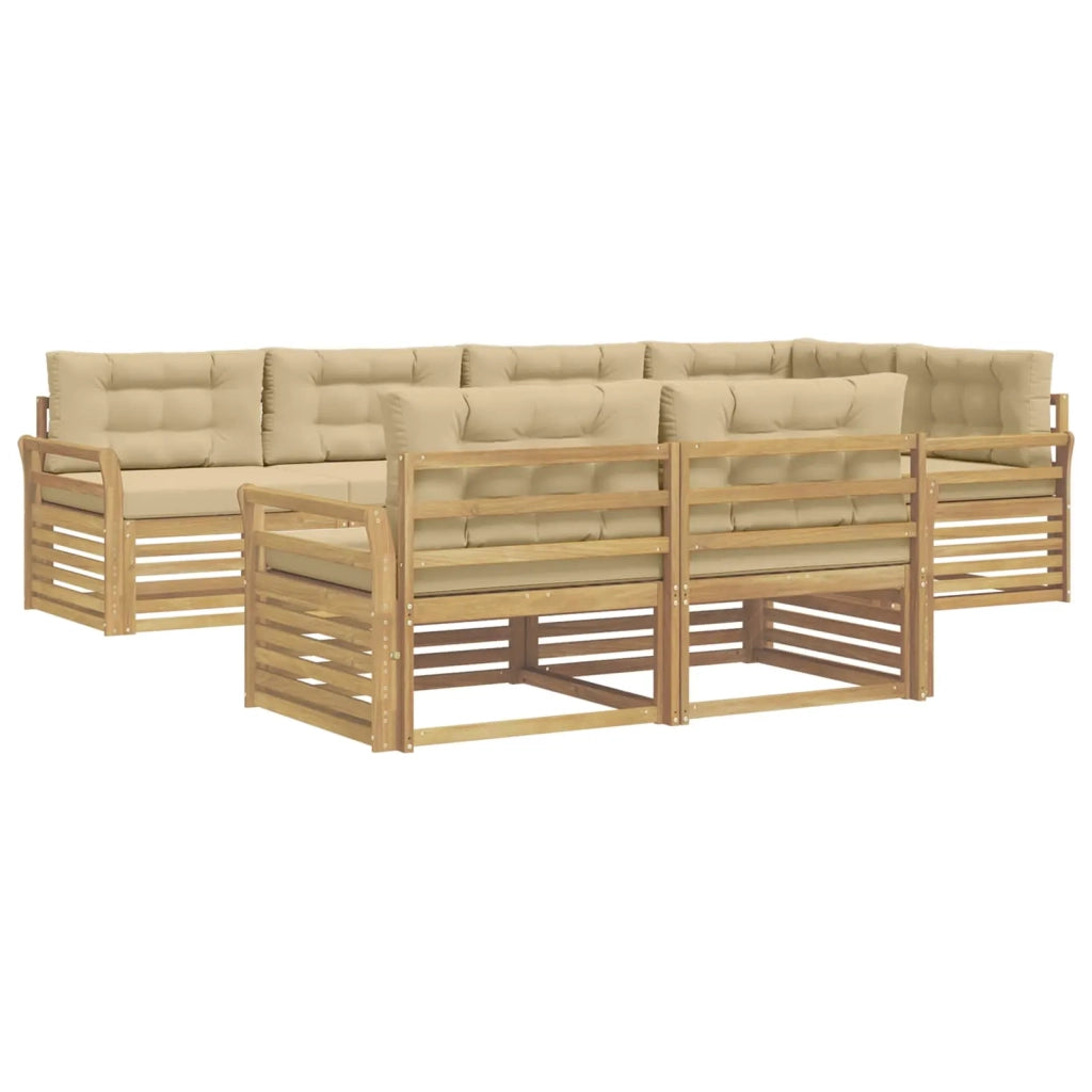 Set di divani da esterno 7 pcs Bianco e Beige 3390648