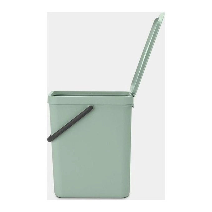 Brabantia 212765 Sort and Go Pattumiera 25L in Plastica Riciclata al 100% con Coperchio Stay Open e Maniglia di Trasporto colore Jade Green