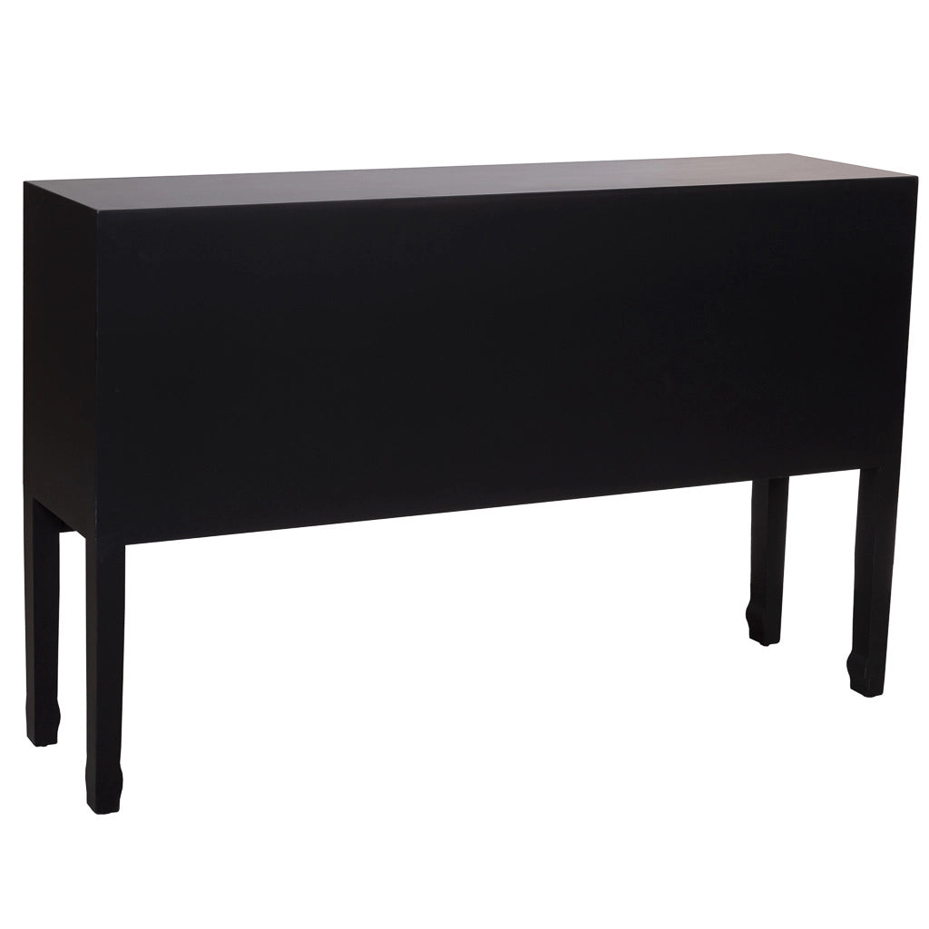 Credenza in legno con 7 cassetti e 2 porte 128x26x78