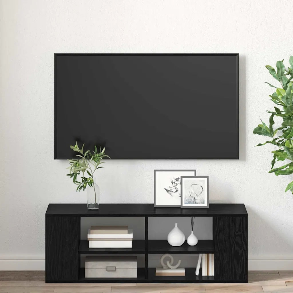 Set mobile TV 102 x 35 x 35 cm Rovere Nero Legno ingegnerizzato 875127